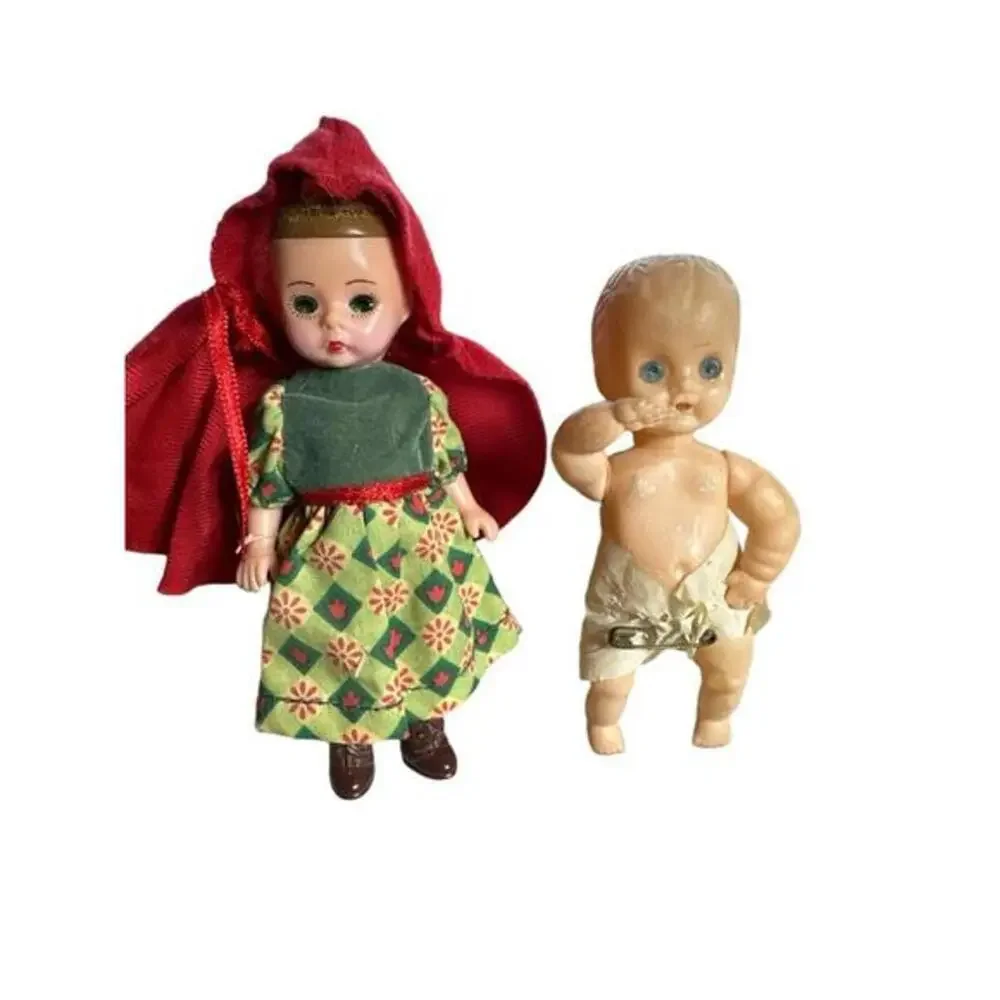 Doll Vintage Baby Blue Eyes Doll, Toy Baby with Bottle, Retro Baby Doll and Mada